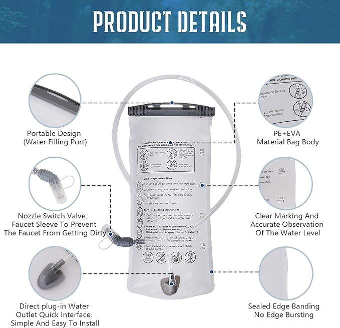 Lightweight Running Hydration Vest for Women Men, Breathable Adjustable Hydration Backpack with 1.5L Water Bladder Bag for Hiking, Trail, Running, Marathons, Cycling