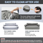 KingCamp Double Inflatable Couch for Camping, Portable Foldable Eco-Friendly Reach-Certified PVC Liner Air Lounger 2-Person Blow Up Sofa with Foot Pump, Pegs, Repair Kit & Removable Cover