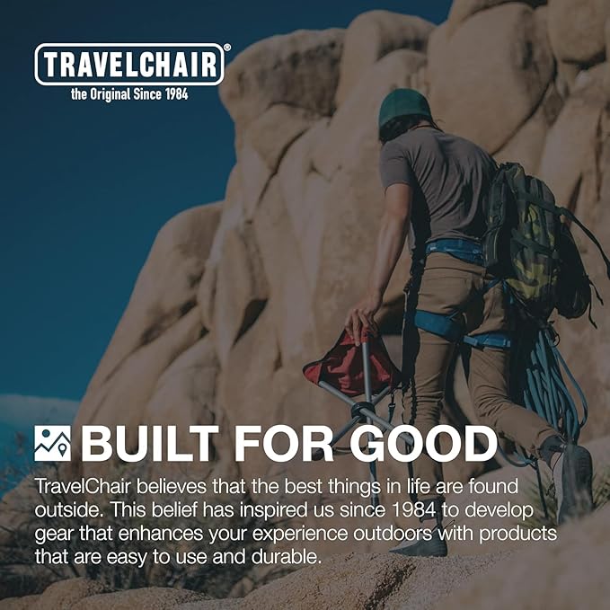 Travel Chair Ultimate Slacker, Quick Folding Tripod Stool with Backrest, Fishing Camping Hiking Chair with Carry Strap, Polyester, Green