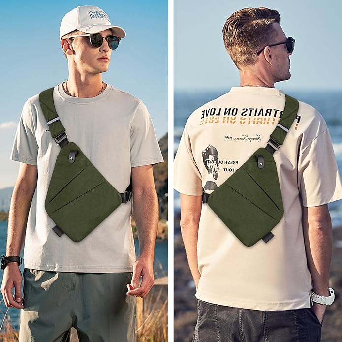 Anti Theft Crossbody Travel Bag for Women Men,Multi-pocket Crossbody Bag,Slim Sling Bag with Adjustable Strap