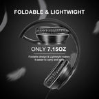 LORELEI X6 Over-Ear Wired Stereo Bass Headphones with Microphone, Lightweight, Foldable & Portable with 1.45M No-Tangle for Smartphone, Tablet, MP3/4, Space Black