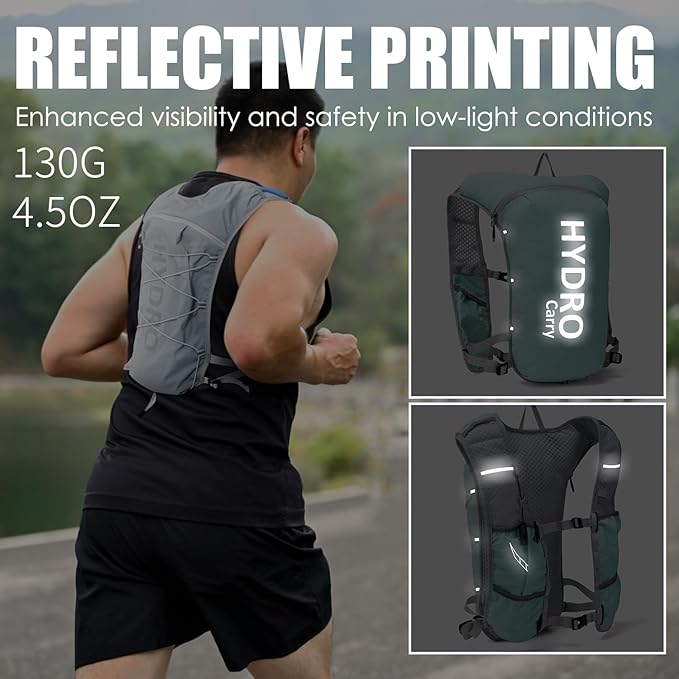 Lightweight Running Vest for Women and Men Hydration Backpack Pack with 1.5L Water Bladder Bag for Hiking Trail Running Gear Cycling Marathon