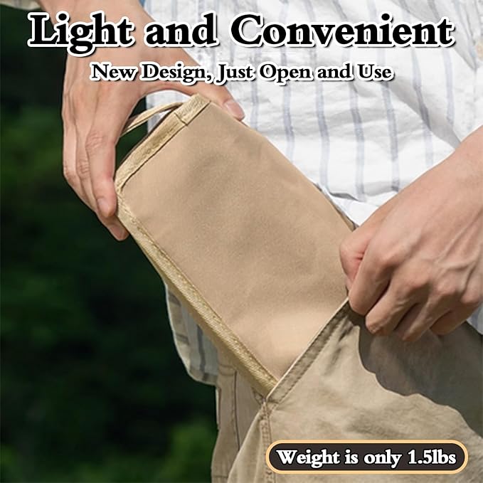 Baiao Camping Stool, Portable Folding Stool with Carry Bag, 13Inch Aluminum Alloy Bracket, 1.5lbs Lightweight, for Travel, Hiking, BBQ, Fishing, Beach(Khaki)