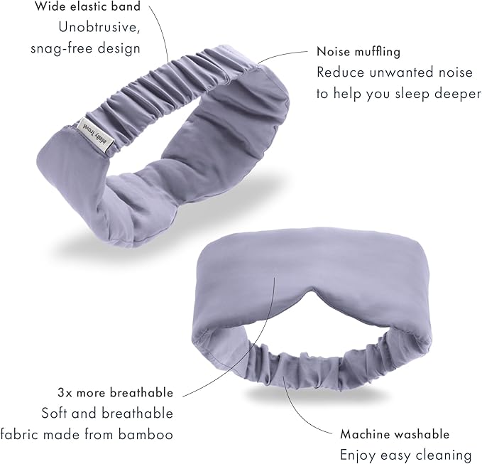 Infinity Travel - Bamboo Sleep Mask - Silky Soft Eye Mask - Comfortable - 100% Light Blocking Night - Machine Washable (Purple)