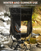 NOVSIGHT Camping Chair - High Back Lightweight Portable Camp Chairs with Headrest Breathable Backrest, Outdoor Folding Camping Chairs for Adults