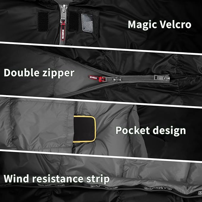 Down Sleeping Bag for Adults. 680FP Ultralight Portable, Backpacking Sleeping Bag for Hiking, Camping, Mountaineering, expeditions and Backpacking. with Compression Sack