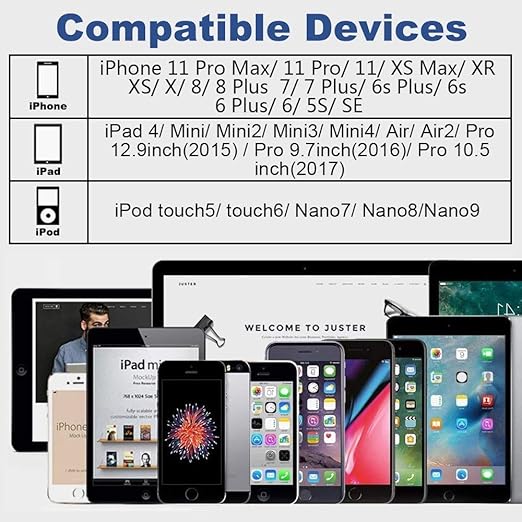 4Pack Original Apple MFi Certified Charger Lightning to USB Charging Cable Cord Compatible iPhone 14/13/12/11 Pro/11/XS MAX/XR/8/7/6s Plus,iPad Pro/Air/Mini,iPod Touch (6ft)