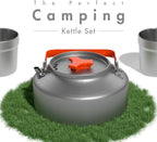 Lixada 1.1L Camping Kettle Set with Cups, Lightweight Aluminum Camp Tea Coffee Pot with Stainless Steel Mugs & Carrying Bag, Portable Outdoor Camping Cookware for Hiking Backpacking Picnic