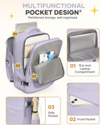Carry On Backpack Personal Item Travel Backpack For Women Airline/Flight Approved Waterproof Sports Luggage Casual Daypack Small Hiking Backpack Purple