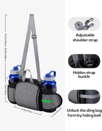 WATERFLY Fanny Pack Waist Bag: Fannie Pack 2 Water Bottle Holders Lumbar Belt Hiking Walking Running Jogging Camping Large Woman Man (Bottle Not Included)