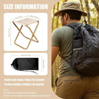 Camping Stool,2-Pack Portable Folding Stool with Carry Bag, 12in Portable Folding Chair Collapsible Camp Stool Outdoor Footstool for Travel Walking Hiking Fishing Picnic (Khaki(2-Pack))