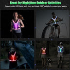 LED Reflective Vest Running Gear, 5 Colors Lights Up Running Vest for Night Walking Cycling Jogging, Adjustable Size for Men Women Kids, Rechargeable and High Visible