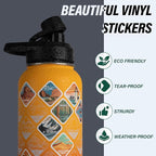 DYSANKY National Parks Water Bottle – 40 oz Insulated Stainless Steel Bottle with 63 Hand-Drawn Park Stickers, Carrier Bag, Strap & Gift Box – BPA-Free – Ideal for Hiking, Camping & Travel