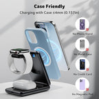 Acer 3 in 1 Charging Station for iPhone, Wireless Charger Stand,15W Fast MagSafe Charger for iPhone 17 16 15 14 13 12 Series-Apple Watch 10 9 8 7 6 5 4 3 2 SE and Ultra Series-Airpods 4 3 2 Pro Series