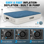 Queen Air Mattress with Built-in Pump,Fast & Easy Inflation/Deflation Inflatable Mattress, Foldable Blow Up Mattress with Storage Bag, Inflatable Bed for Home, Camping & Guests