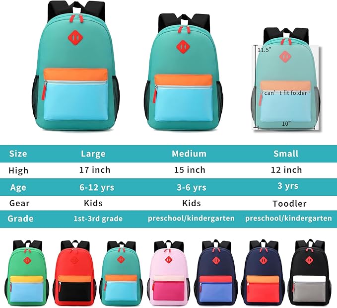 Backpack Set for Girls Boy Kids Backpack with Lunch Box for Elementary Primary Kindergarten School Bag (Blue Yellow, Large)