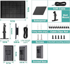 6W Solar Charger Compatible with Ring Video Doorbell (2020 Release), Micro USB Port Only, Not Compatible with the 2025 Type-C Interface doorbell