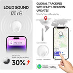 Air Tracker Tag, Smart Bluetooth5.3 Tracker, Item Finder Work with Apple Find My, Trakcer Tag Locator for Keys, Luggage, Backpack, Suitcase, 120dB Sound(White)