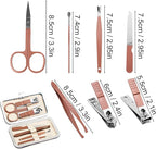 Manicure Kit Bulk, Nail Clippers Set Stainless Steel Fingernail Clippers Set, Sturdy Nail Tip Cutter Trimmers Professional Grooming Toenail Clippers Personal Pedicure Kits 7 in 1 (Pink White 24 Pack)