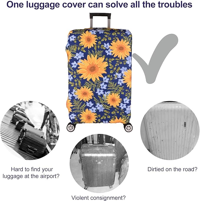 Luggage Cover£¬ Suitcase Covers 19-30 Inch Expandable Anti-Scratch Luggage Protector Flower for Carry on Luggage S 19-20IN