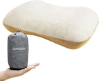 Inflatable Camping Travel Pillow, Lightweight Backpacking & Hiking Pillow with Removable Cover, Washable for Neck Lumbar Support