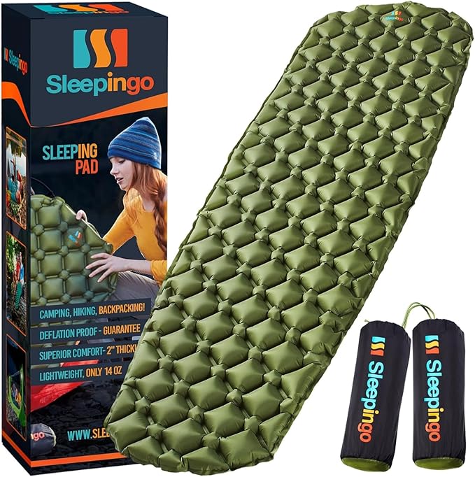 Ultralight Sleeping Mat - Inflatable & Compact Camping Air Mattress for Backpacking, Hiking
