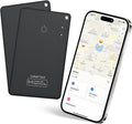 2 Pack Wallet Tracker Card [Apple MFi Certified] Air Tracker Tag (iOS only), IP68 0.06in Rechargeable Smart Card Work with Apple Find My, Keys Finder and Item Locator for Passport, Bags, Laptop, EB