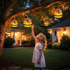 X-PREK 2 Pack Solar Lanterns Outdoor Waterproof Hummingbird Hanging Solar Lantern Flickering Flame Lights Solar Powered Lamps Garden Patio Porch Decoration(Plastics)