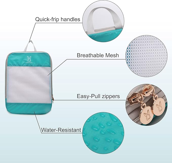 Expandable Compression Packing Cubes for Suitcases,6 Set Lightweight Compressible Travel Packing Organizer for Carry on Suitcase,Organizer Bags Set as Travel Essentials for Women