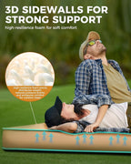 KingCamp Self Inflating Camping Pad, Ultra 6" Thick or Ideal 3" Thcik High R Value Air & Foam Camping Mattress, Full Size Double Sleeping Pad 2 Person for Camp Tent Outdoor Car, Multi Colors, PVC Free