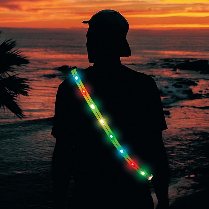 Running Lights for Runners Light Up Vest for Night Walking Neon Vest Shoulder Light Led Belt for Night Safety Wearable Led Lights Reflective Sash