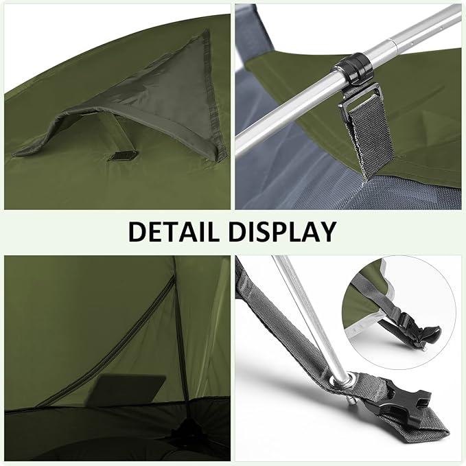 Bessport Camping Tent 1/2 Person Tent Waterproof Two Doors Backpacking Tent Easy Setup Lightweight for Outdoor, Hiking Mountaineering Travel