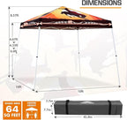 EAGLE PEAK 10x10 Slant Leg Pop-up Canopy Tent Easy One Person Setup Instant Outdoor Beach Canopy Folding Portable Sports Shelter 10x10 Base 8x8 Top (Cowboy)