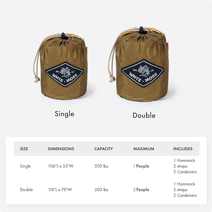 Suparpine II Hammock for Camping with Straps Included (Sand, Double)