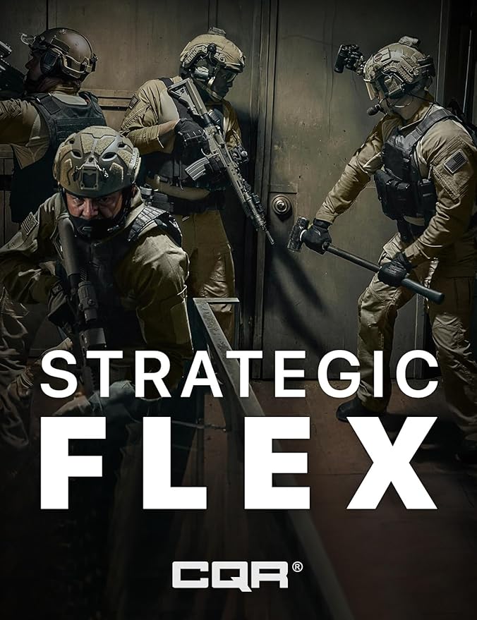 CQR Men's Flex Ripstop Tactical Pants, Water Resistant Stretch Cargo Pants, Lightweight EDC Hiking Work Pants