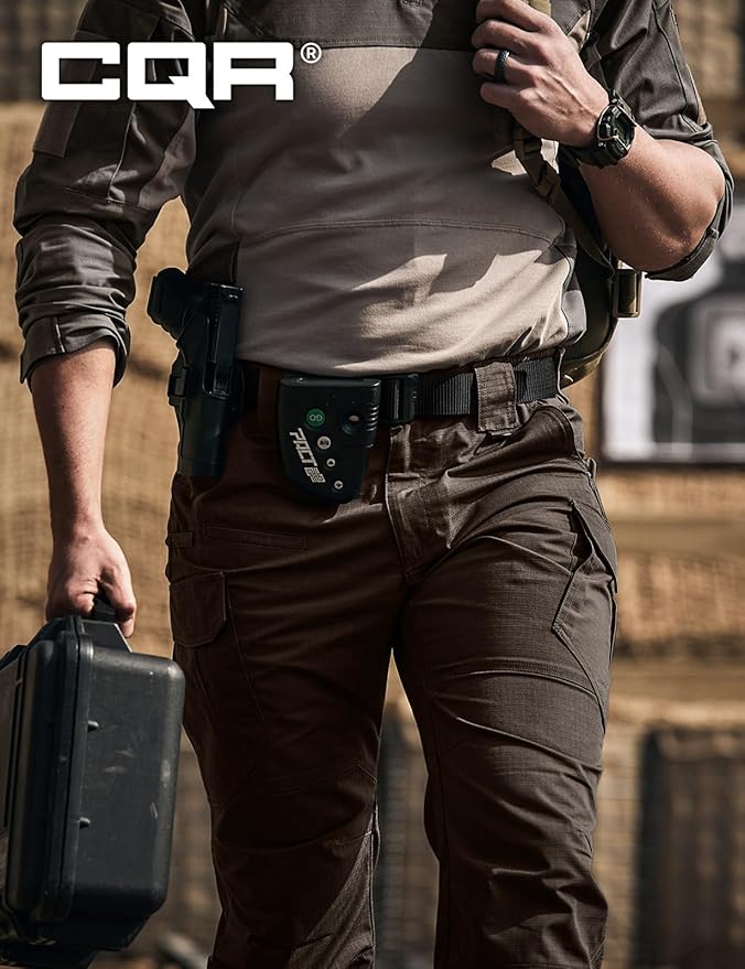 CQR Men's Tactical Pants, Water Resistant Ripstop Cargo Pants, Lightweight EDC Work Hiking Pants, Outdoor Apparel