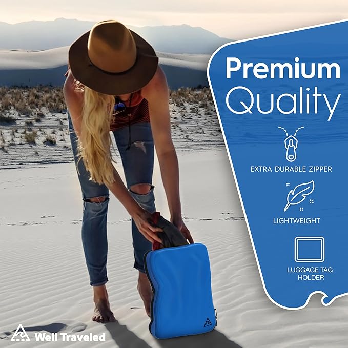 4-Piece Deluxe Compression Packing Cubes Travel - Maximize Space In Luggage With Double Capacity Design, Luxury Compressible Packing Cubes For Travel, Large, Small, & Medium Set