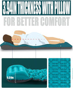 AKSOUL Self-Inflating Sleeping Pad for Camping: Inflatable Wide Compact & Ultralight Air Mattress Sleep Mat, Lightweight Inflatable Pads for Backpack Hiking Traveling Outdoor