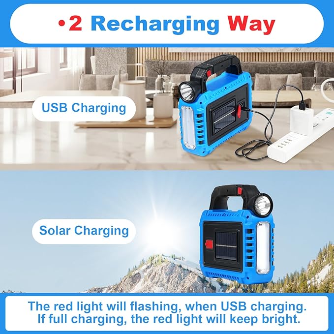 4 Pack Lantern Camping Essentials Accessories Gear Solar Lights, LED Flashlight for Power Outages, Rechargeable Tent Lights for Emergency, Hurricane, Survival Kits, Operated Lamp