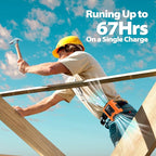 Portable Waist Fan - 14500mAh Rechargeable Battery, 67Hrs Cooling Belt Fan, 5 Powerful Speed & 360° Rotatable, Hands Free Clip On Waist With LED Light for Work Gift Camping Travel Outdoor