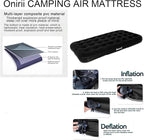Twin Size Single Camping Air Mattress Bed with Air Pump,Inflatable Travel Air Mattress,Thickened Portable Blow Up Sleeping Bed Pad for Truck Tent Camping/Home/Hiking(Black)