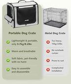 Large Dog Car Carrier Light Weight, 27×20.5×20.5ins Dog Carrier for Cars, Portable Dog Car Crate with Breathable Windows, Stable Pet Carrier for Both Indoor and Outdoor Use, Pet Travel Crate Gray