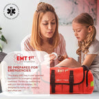 EMT 1st Emergency Responder First Aid Kit | Medical Trauma Bag for Disaster Preparedness | Perfect for Wilderness, Camping, Home, Car, & Office | Our Lightweight Kits Come with 40 Unique Items