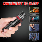 HAUSBELL A100 LED EDC Flashlights High Lumens,Bright, Zoomable, Waterproof, Powerful, Emergency Tactical LED Flashlights for Home and 5 Modes, Flashlight for Camping Gear、Hiking、Walking（2Pack）