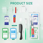 10 Sets Personal Hygiene Kit Bulk,10-IN-1 Green Individually Wrapped Disposable Travel Toothbrushes and Hotel Vanity Set Basic Toiletry Supplies for Homeless,Guests,Charity