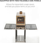 M8 Wood Burning Stove with Oven & Camping Table, Stainless Steel Portable IGT Hot Tent Stove, Including 6 Chimney Pipes, for Camping, Tents, Cooking and Travel Rose Gold