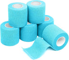 FriCARE Self Adhesive Bandage Wrap, Medical Tape in First Aid Kit, Cohesive Bandages for Wounds Sport Vet, 2 Inches X 5 Yards 6 Rolls, Cerulean Blue