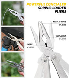 21-in-1 Multitools Needle Nose Pliers, Pocket Knife,Screwdriver, Bottle and Can Opener with Storage Bag-Apply to Survival,Camping, Hunting and Hiking