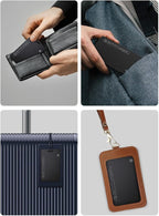 Tracking Card for Android & iOS, Ultra-Slim Rechargeable Find My Wallet Tracker Card for Luggage, ID Card, Passport - Both Works with Apple Find My & Google's Find Hub (Black, 2 Pack)