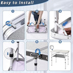 Folding Picnic Table, Small Camping Table with Adjustable Heights, Portable Lightweight Aluminum Side Table for Office, Beach, Garden, Travel